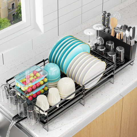 Pantasia front view expanded showing organized dishes and stable frame benefit