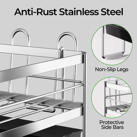 Pantasia tray and spout demonstrating directed drainage to sink