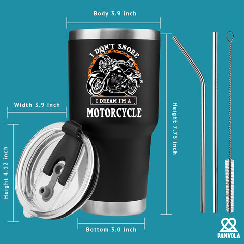 Panvola tumbler on a picnic table outdoors, great for riders and lifestyle gifting