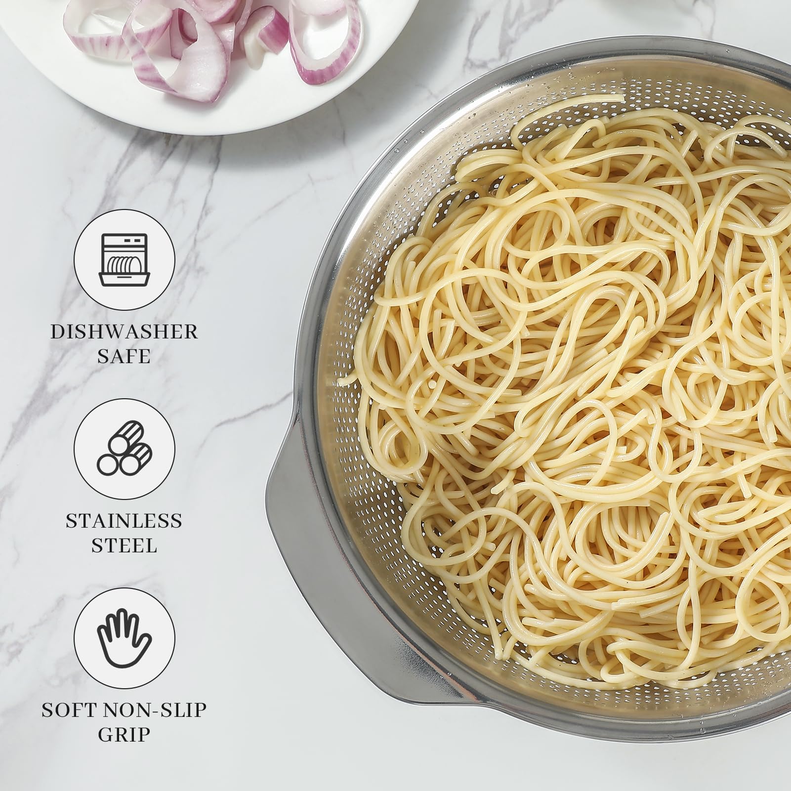 Paoli colander deep bowl texture highlighting microwell drainage benefit