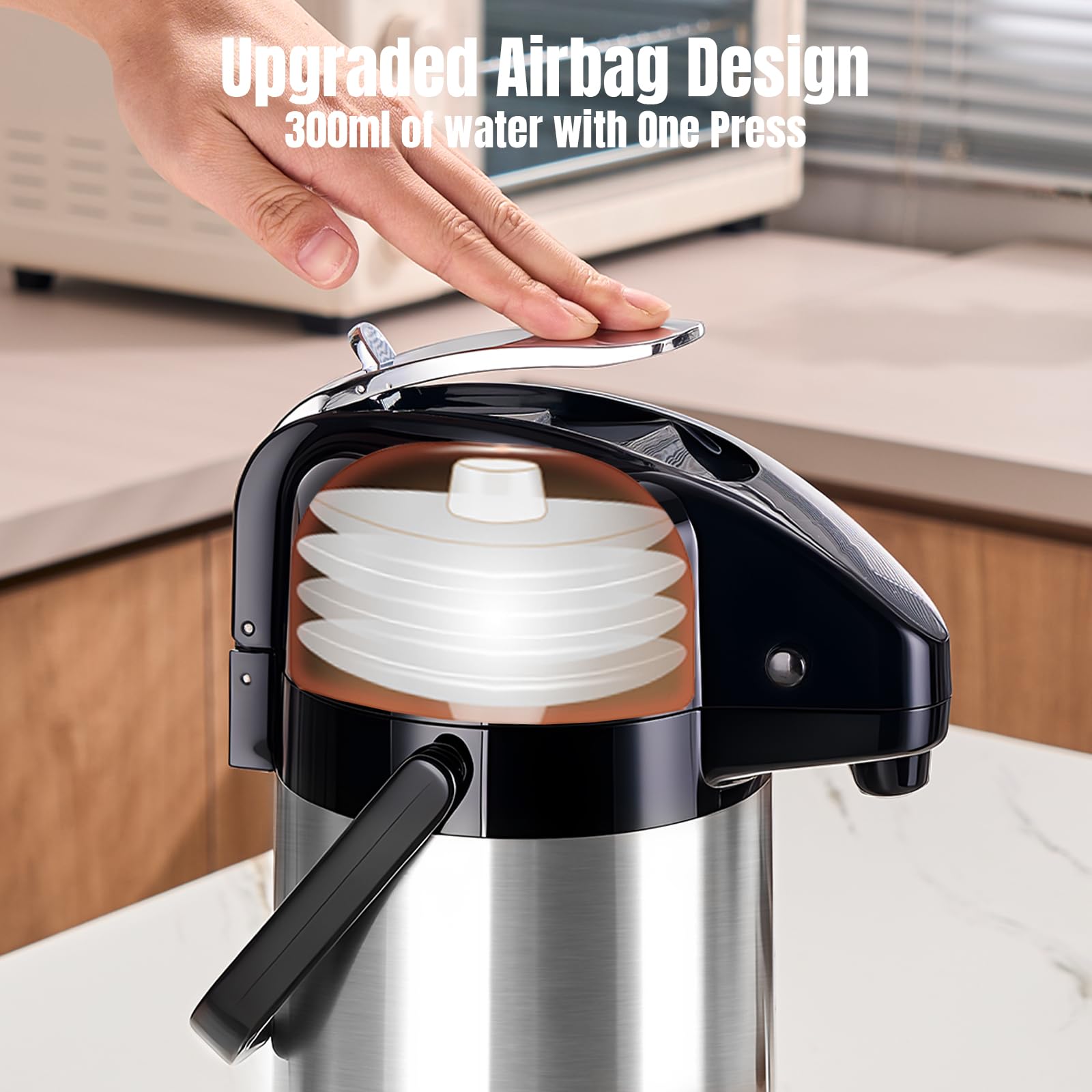 PARACITY pump lever action demonstrating easy low-effort dispensing for seniors