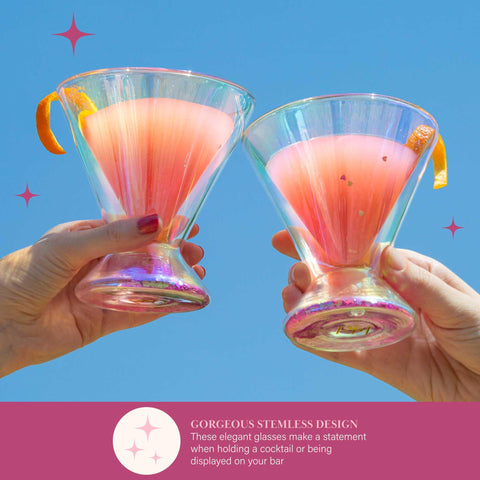 Paris Hilton martini glass with cocktail poured showcasing presentation and sparkle