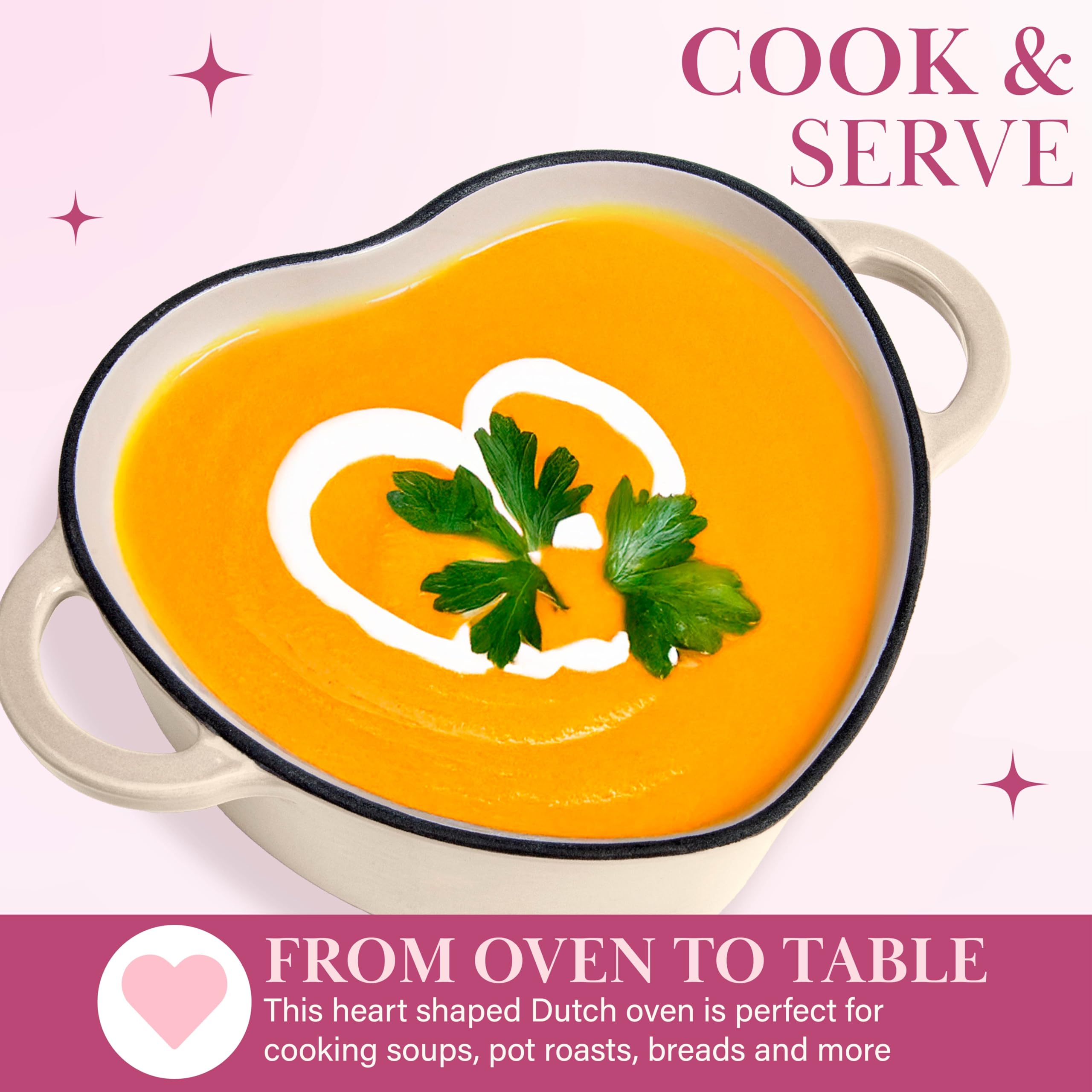 Paris Hilton dual handles image demonstrating secure grip and safe transfer from oven