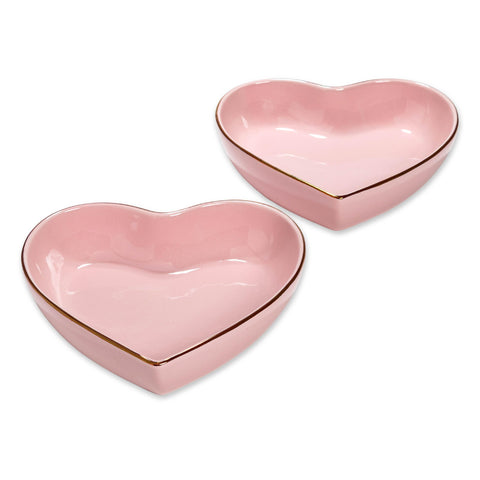 Paris Hilton heart dish front view showing pink ceramic and elegant display benefit