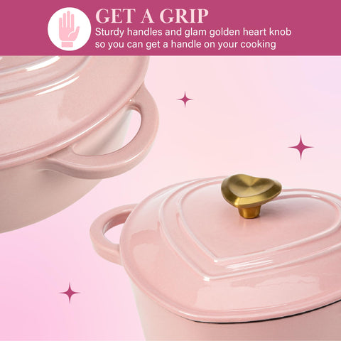 Paris Hilton dual handles view, secure grip for stove to table transfer