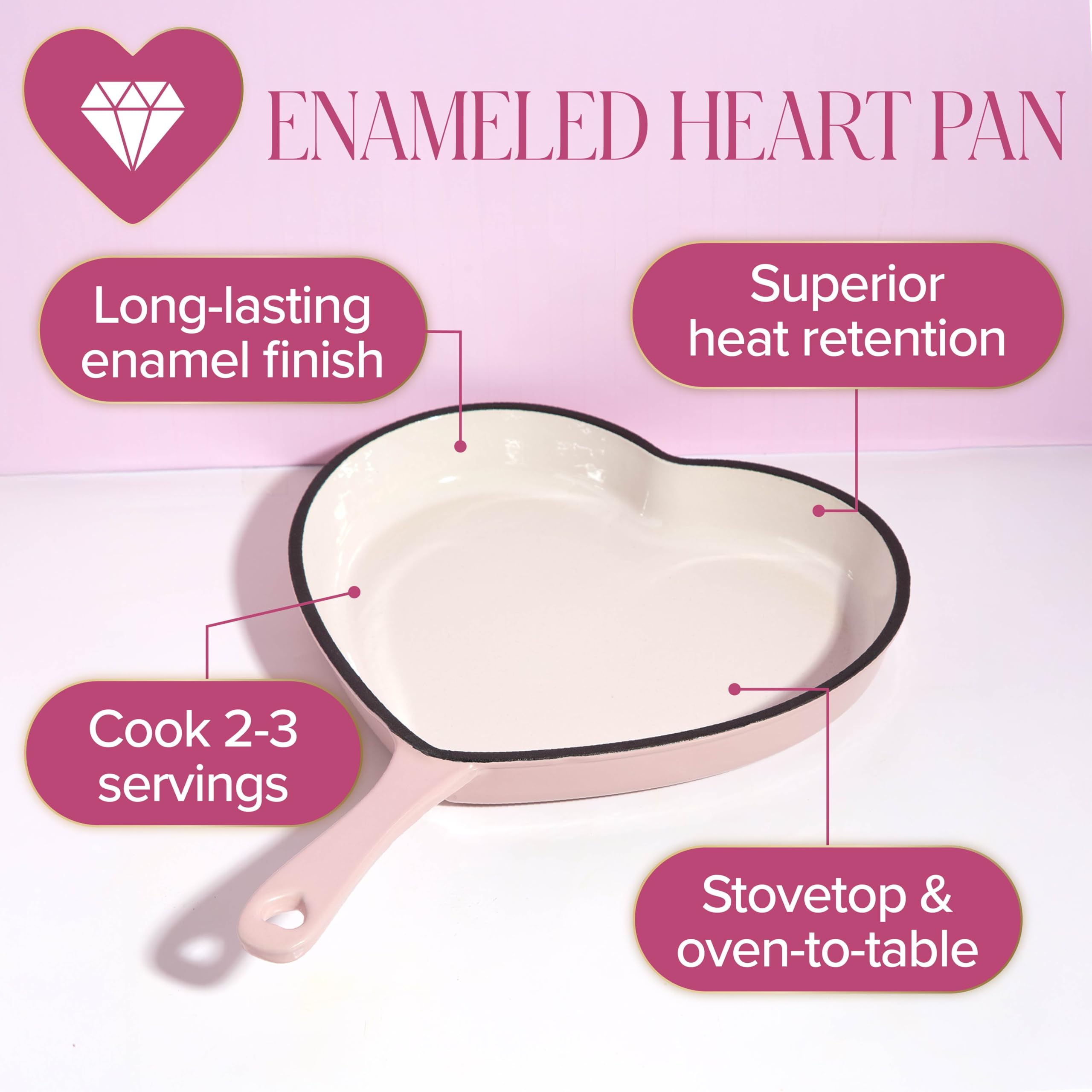 Paris Hilton skillet interior close-up showing smooth enamel surface for easy cleanup