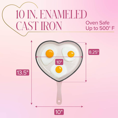Paris Hilton skillet size comparison next to utensils to show compact 10-inch capacity