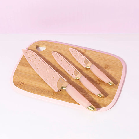 Paris Hilton bamboo board styled as charcuterie serving surface for entertaining