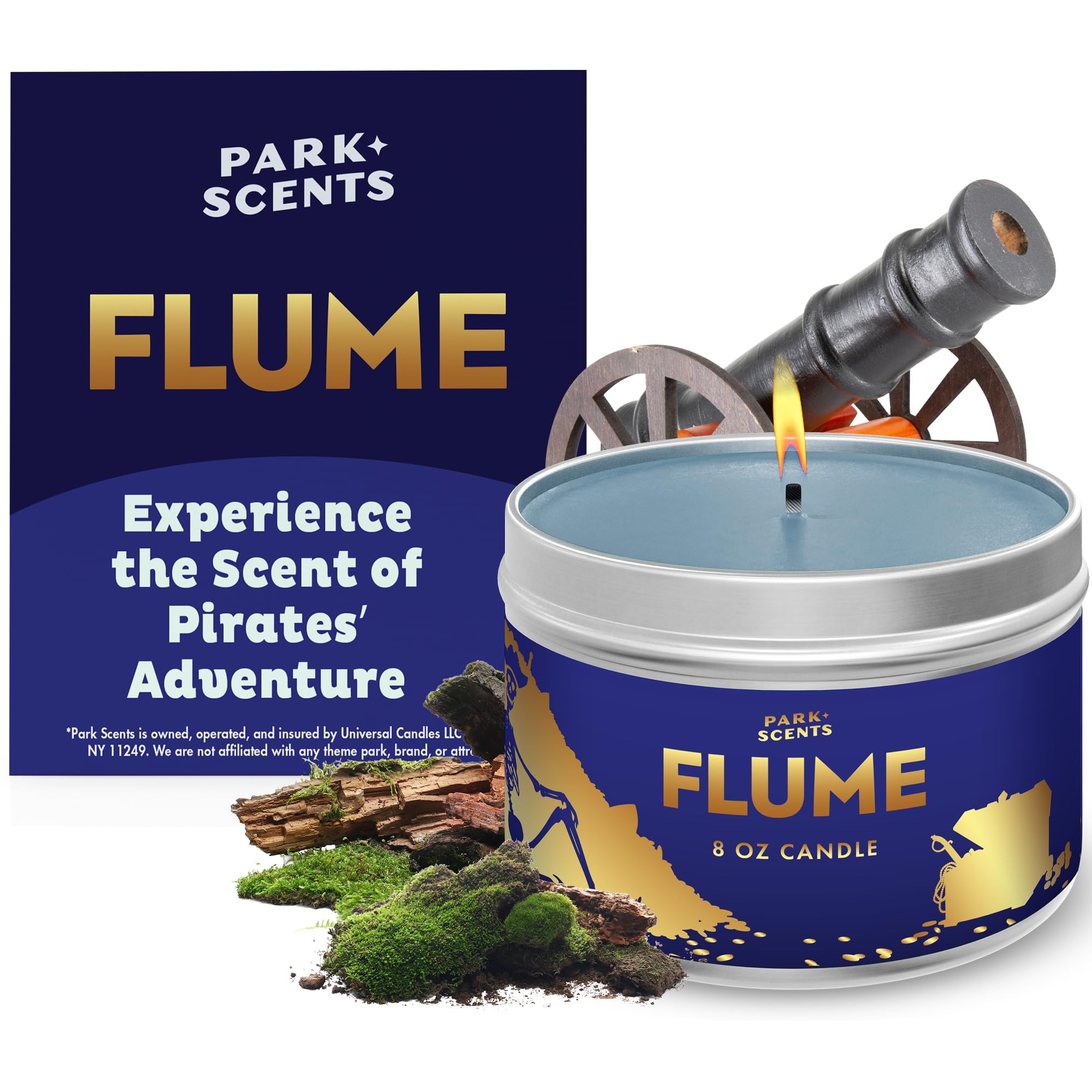 Park Scents tin front view showing label and travel-ready design, enhances themed décor
