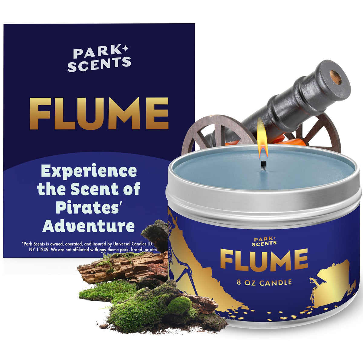 Park Scents tin front view showing label and travel-ready design, enhances themed décor
