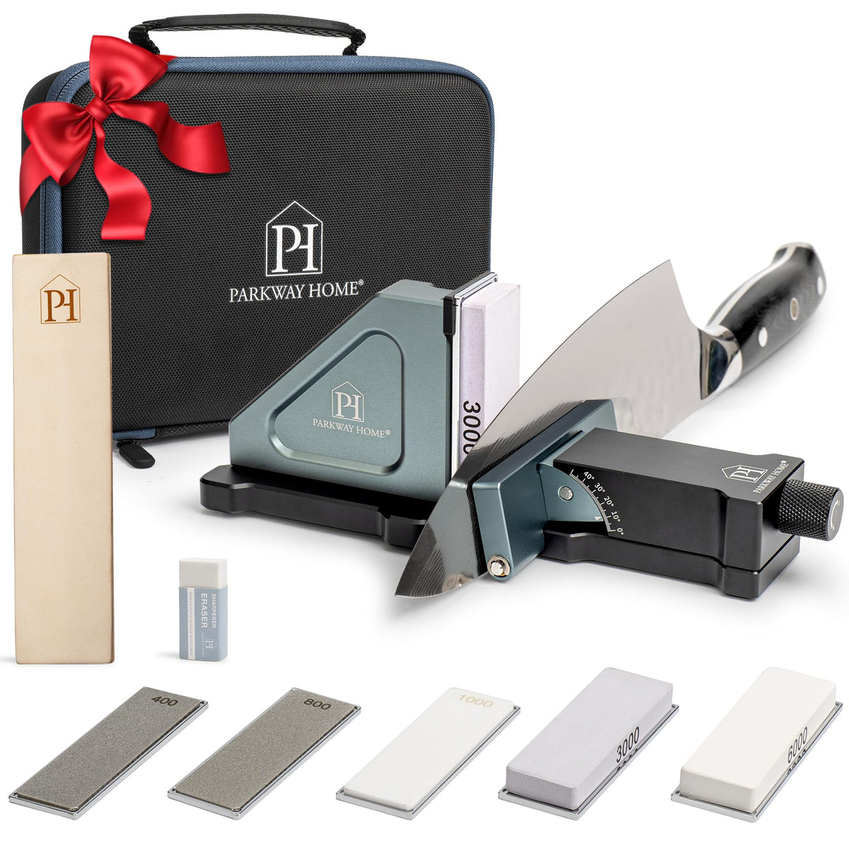Parkway Home front view of sharpener showing compact countertop design and ease