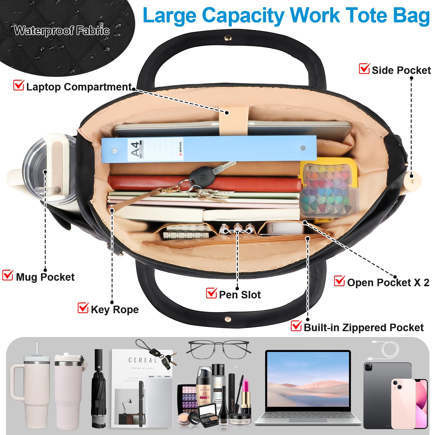 Partreko side pocket holding large water bottle for easy hydration access