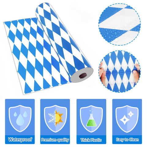 party greeting blue diamonds pattern detail for classic Bavarian look