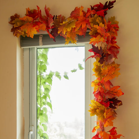 PARTY JOY garland next to a ruler for scale showing 5.6ft length and portioning options