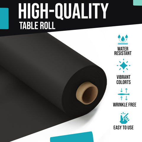 Party Solids edge detail showing 40-inch width for rectangle tables