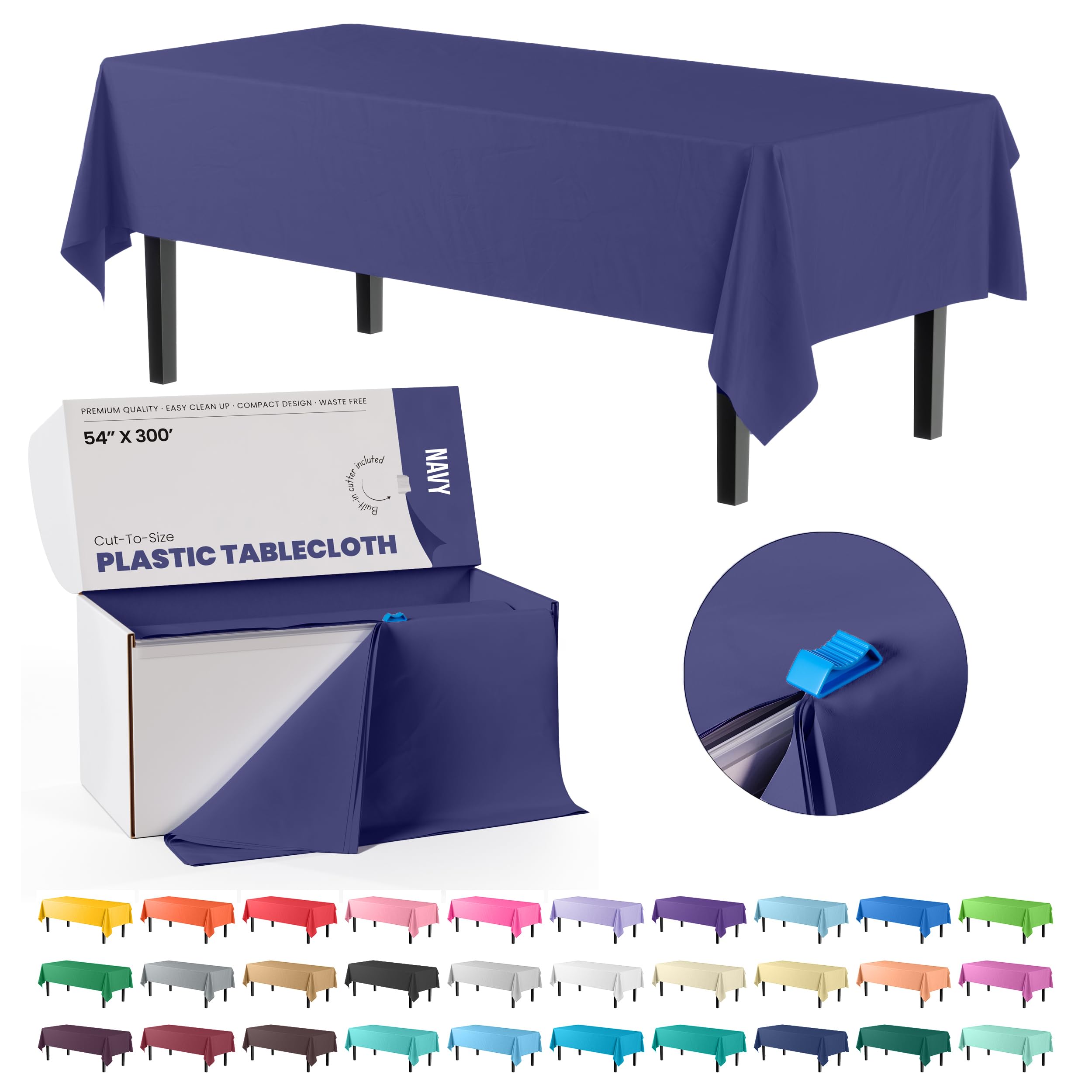 Party Solids front box packaging showing cutter and navy roll for easy transport