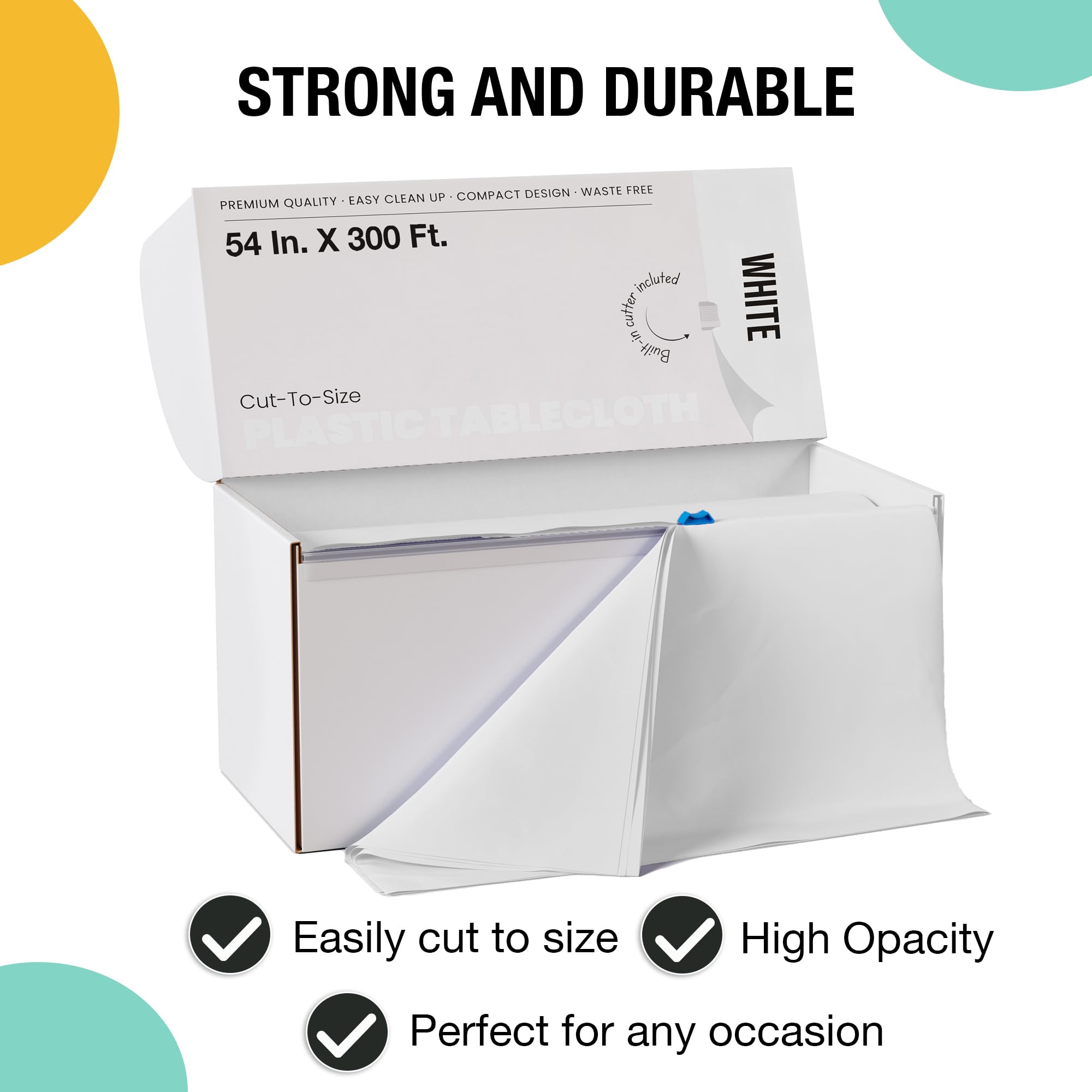 Party Solids unrolled width across a table, demonstrates full 54 inch coverage