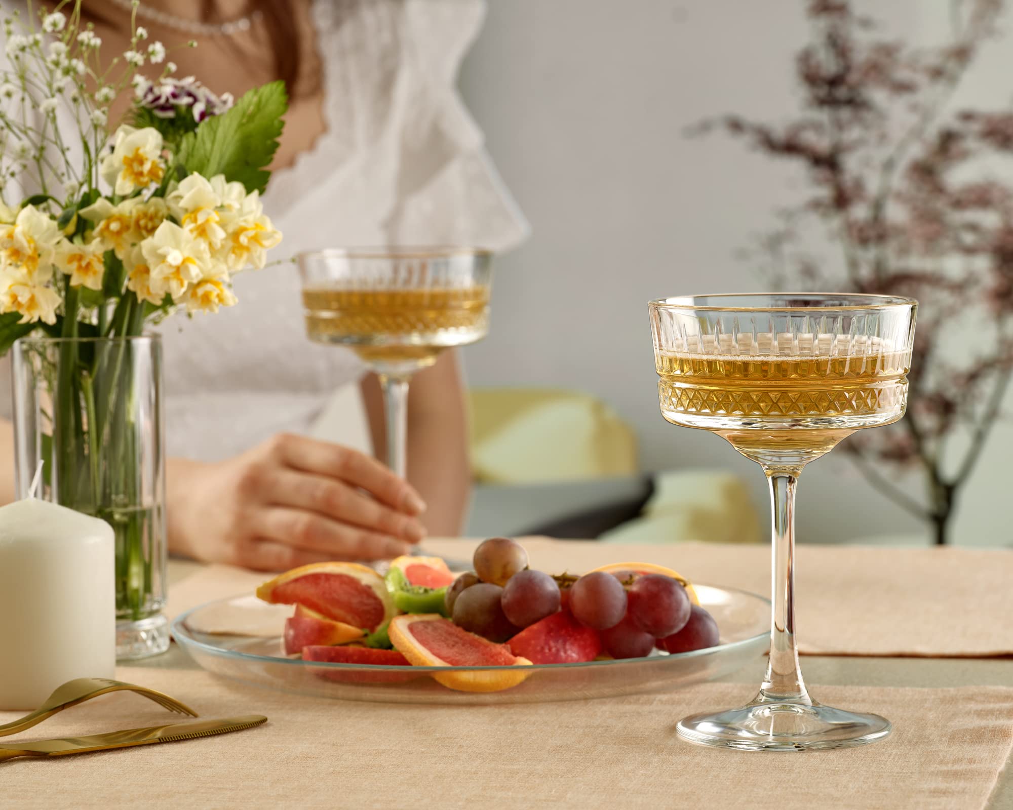Pasabahce boxed set of four coupes in gift packaging ready for celebrations