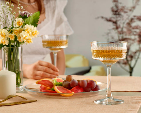 Pasabahce boxed set of four coupes in gift packaging ready for celebrations