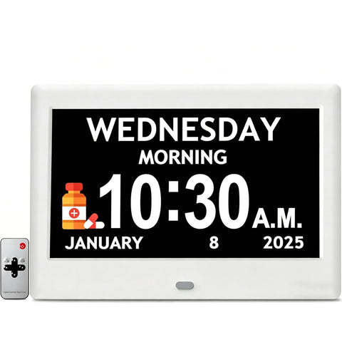 Pastigio front display showing clear large time and date for easy reading