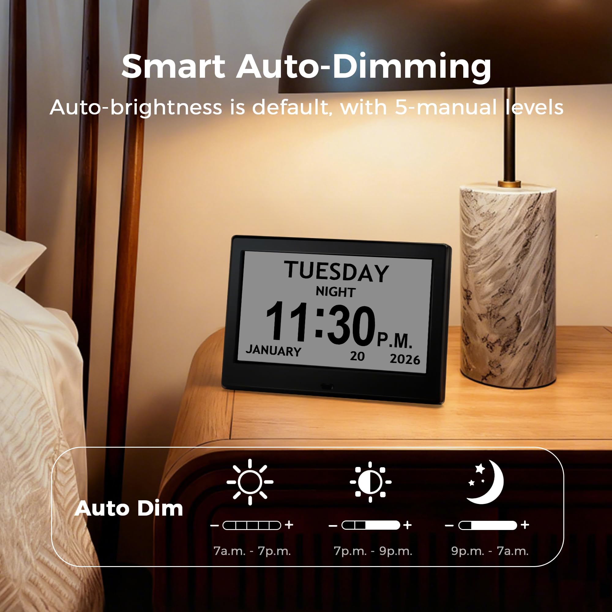 Pastigio wall-mounted clock in living room improving orientation at a glance
