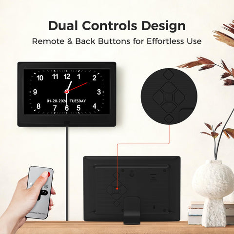 Pastigio tabletop clock with remote showing easy control and comfort