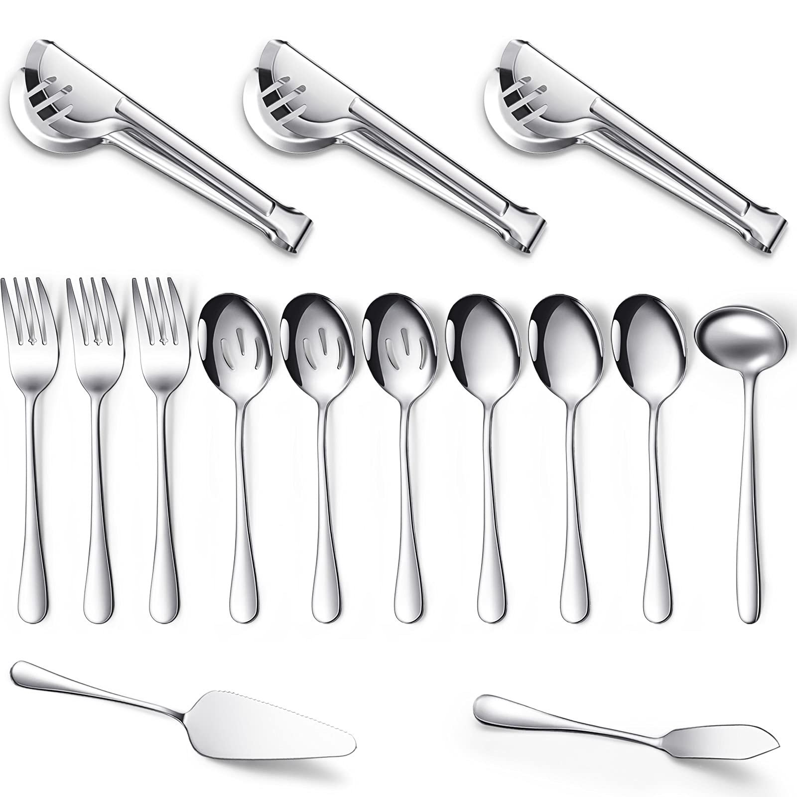 Patelai front view of full 15-piece set showing cohesive silver finish and organization