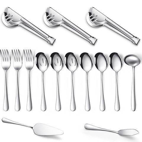 Patelai front view of full 15-piece set showing cohesive silver finish and organization