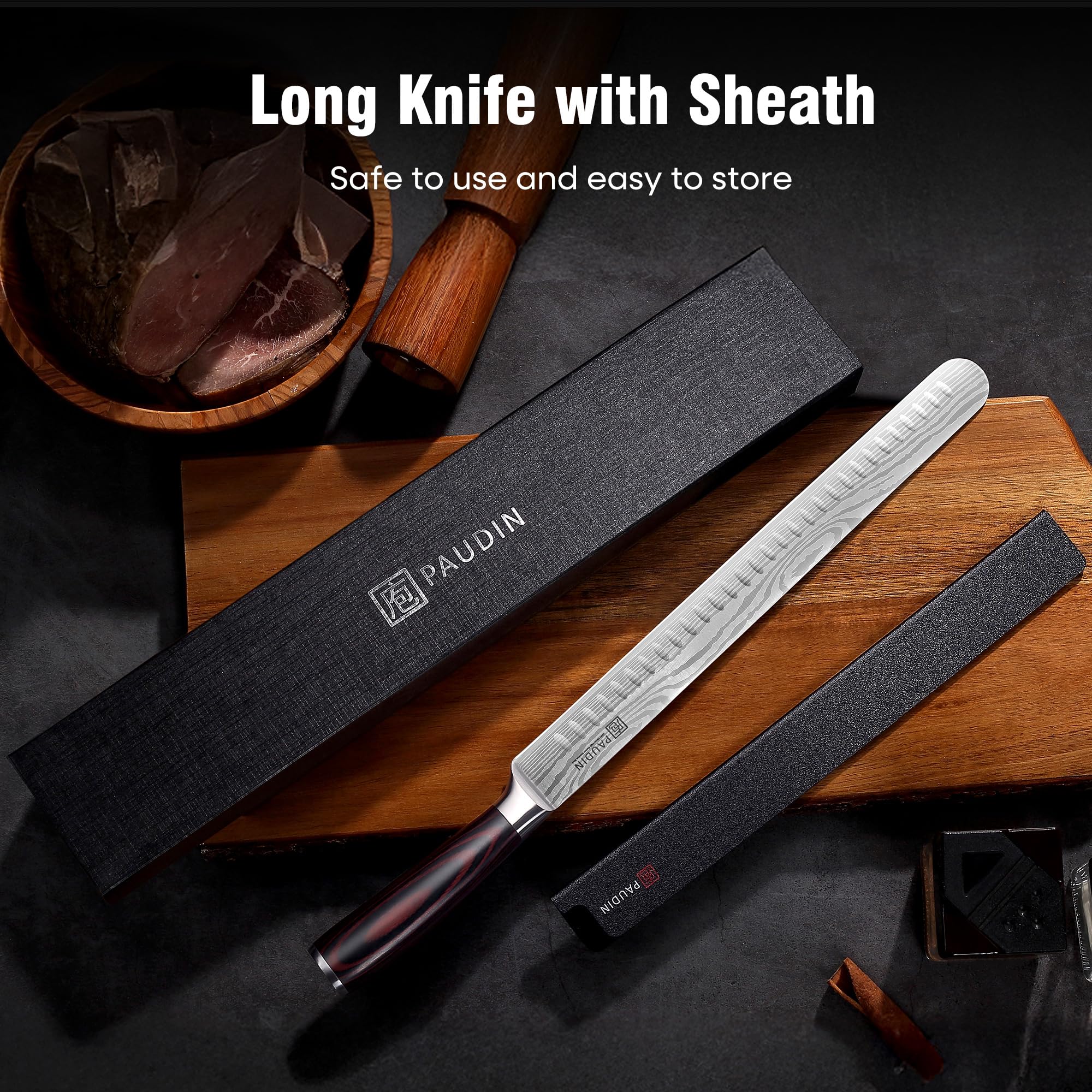 PAUDIN knife on grill-side board in lifestyle scene improving carving efficiency