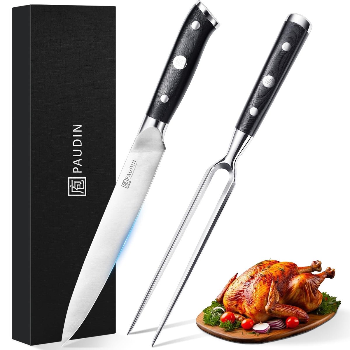 PAUDIN front packaging showing complete carving set and premium presentation