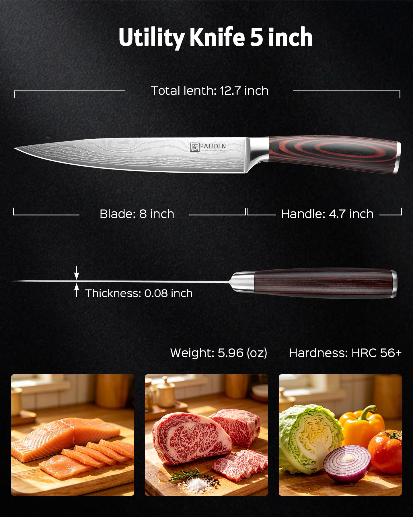 PAUDIN hand-sharpened edge angle detail for long-lasting sharpness