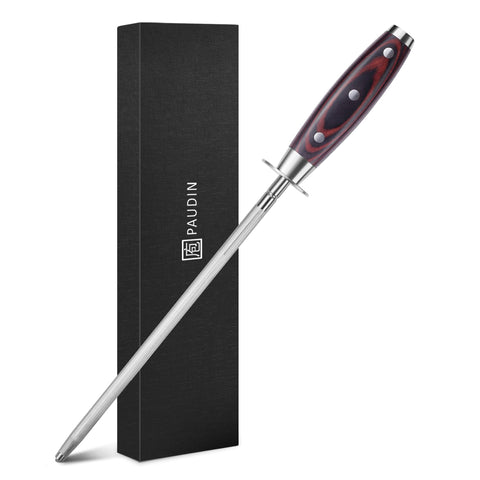 PAUDIN honing rod front packaging showing product and warranty benefits