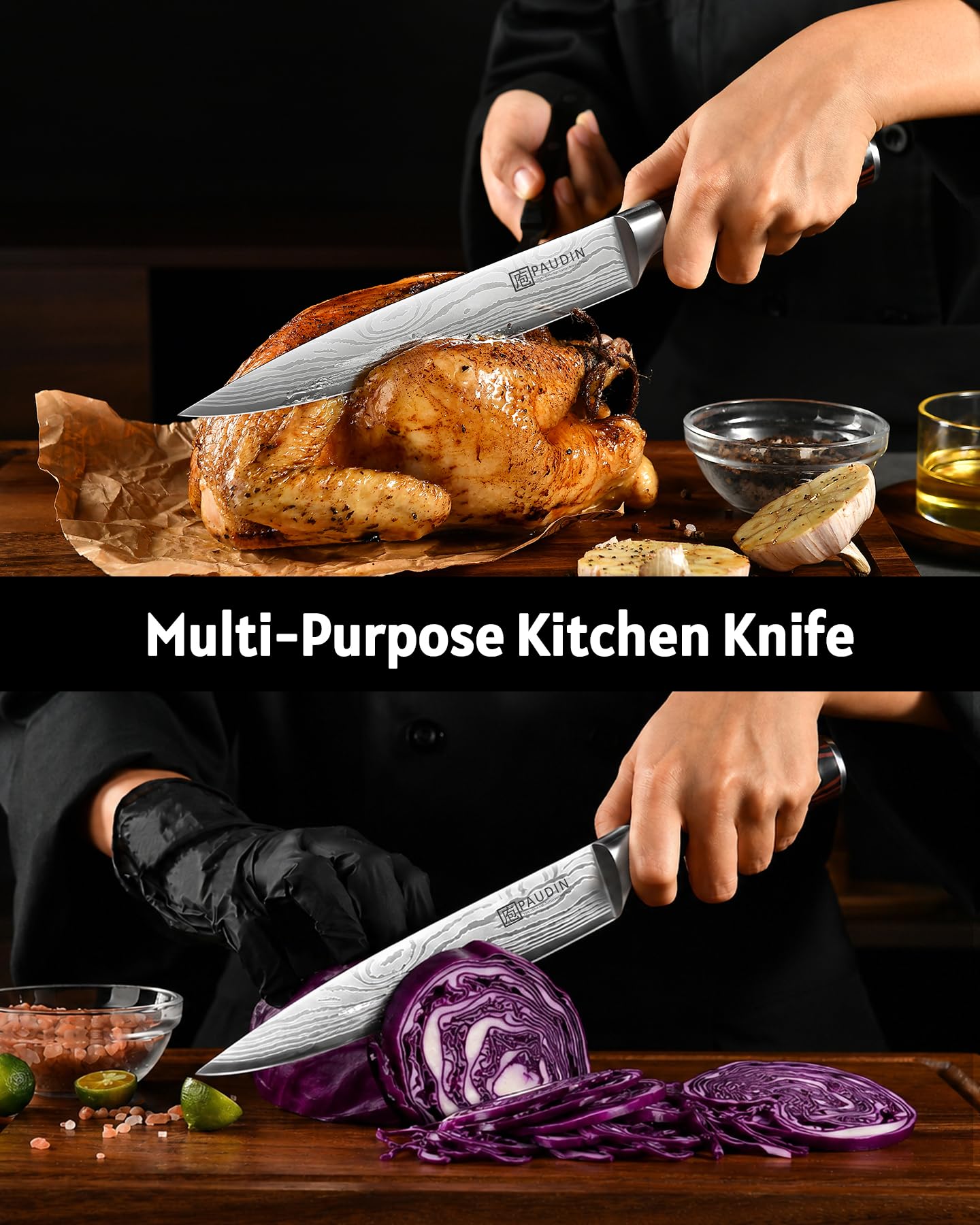 PAUDIN slicing brisket in use for smooth uniform portions