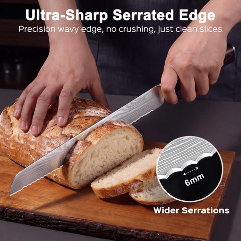 PAUDIN close-up of serrated edge revealing razor teeth for precise, tear-free cuts