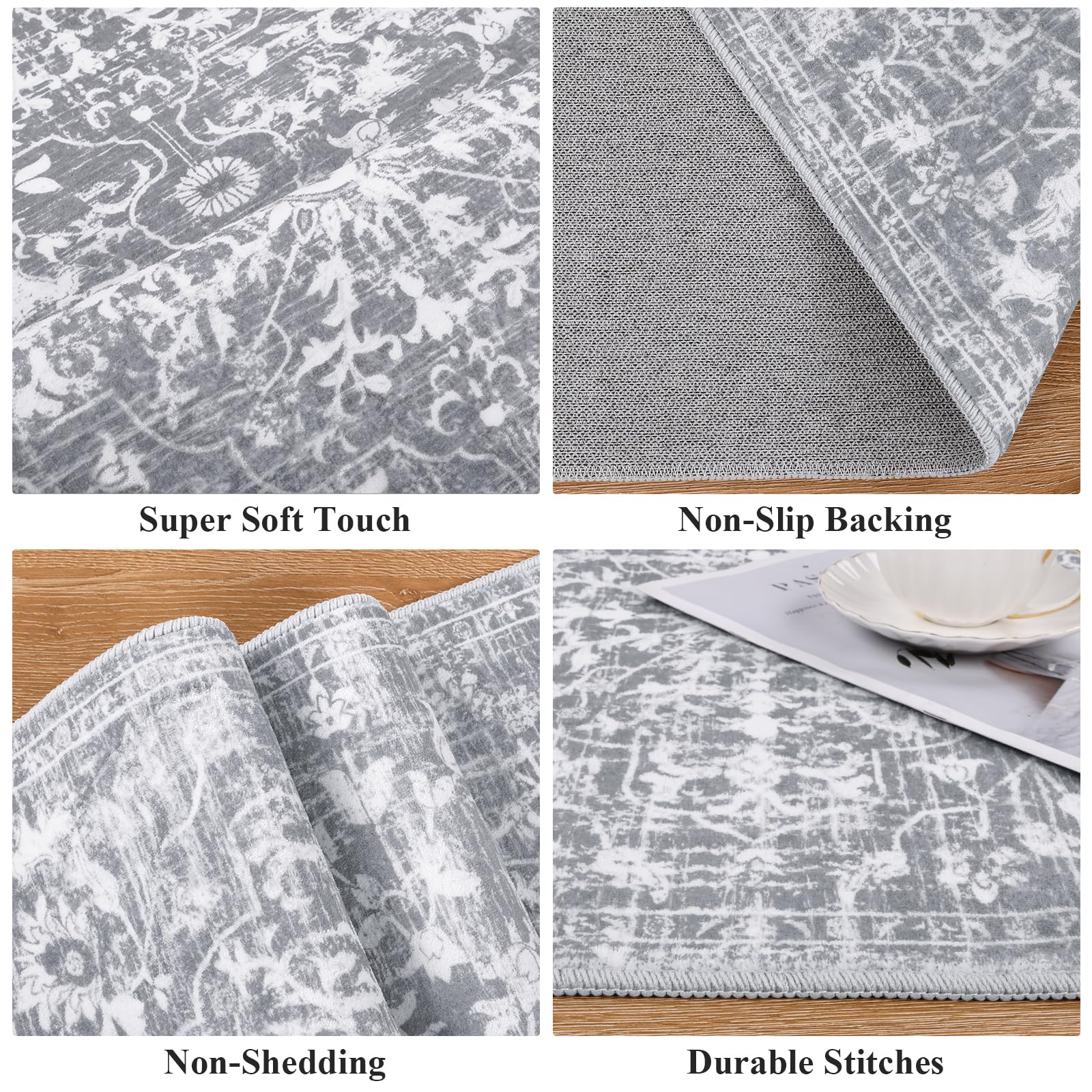 Pauwer close-up faux-wool texture highlighting soft feel for barefoot comfort