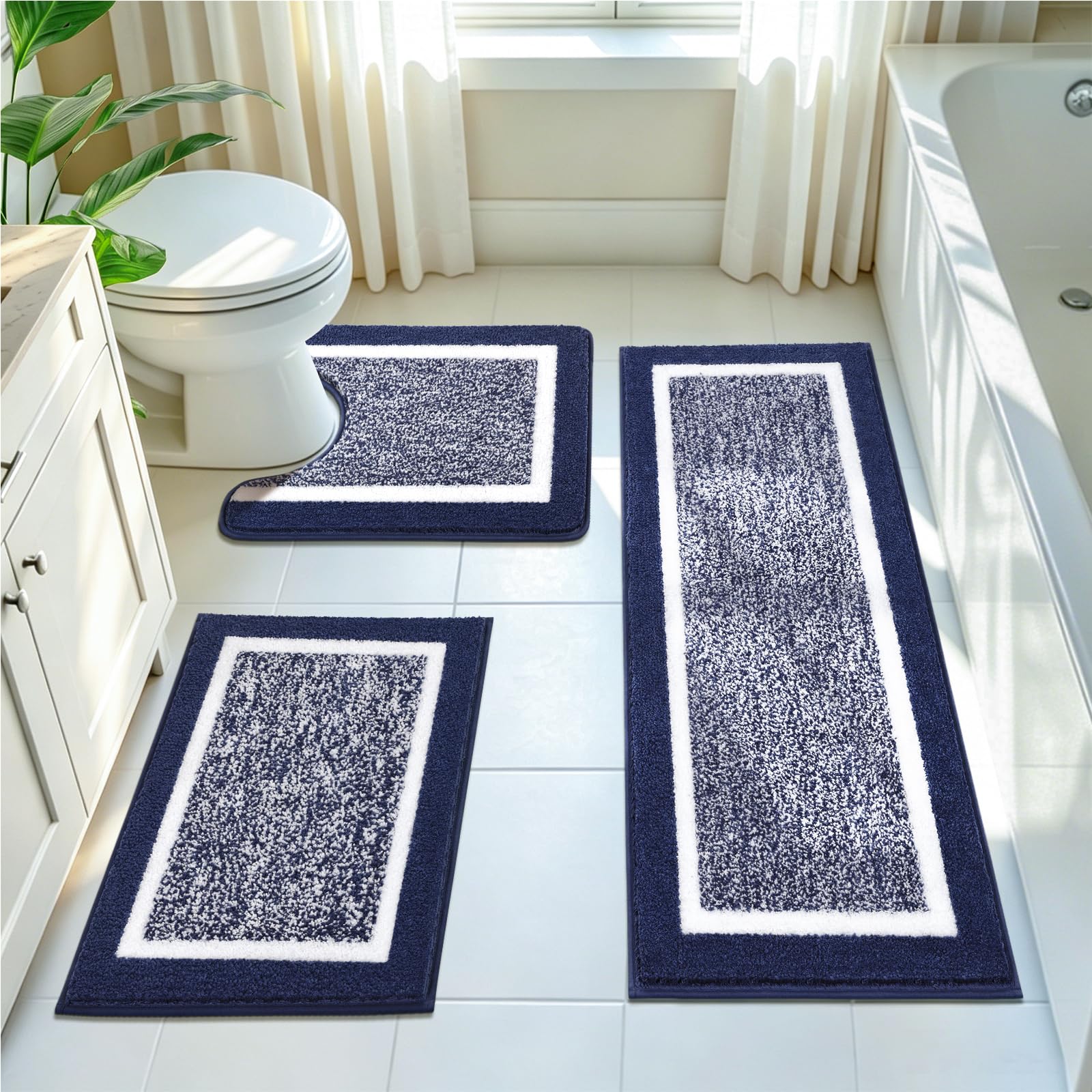 Pauwer front view of navy three-piece set showing coordinated design and color