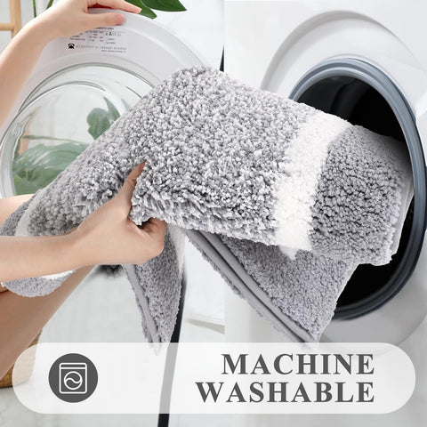 Pauwer large mat beside bathtub showing scale and warm, slip-resistant stepping surface