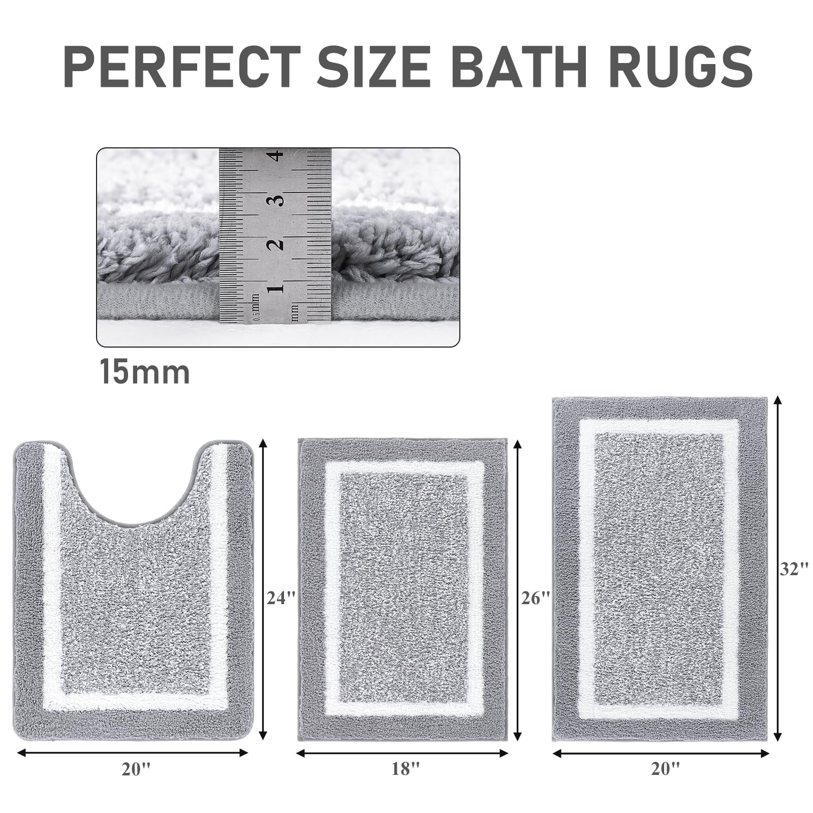 Pauwer bathroom lifestyle scene with rugs in use showing cozy spa-like comfort benefit