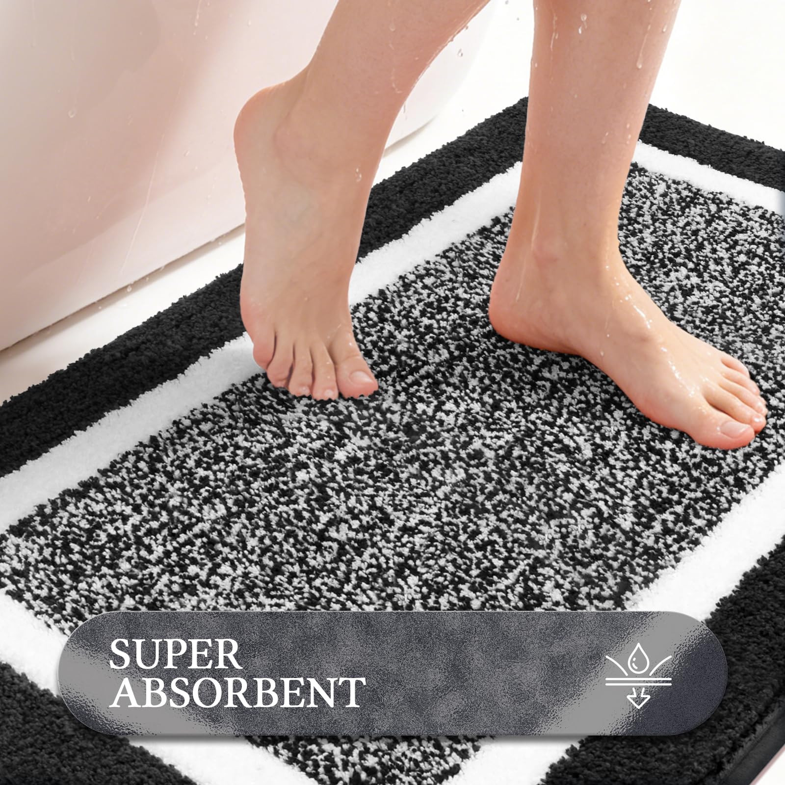 Pauwer three rugs laid on tile to show relative sizes and coverage