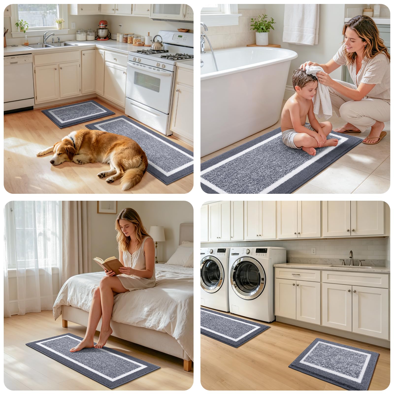 Pauwer three mats side-by-side illustrating included sizes and scale