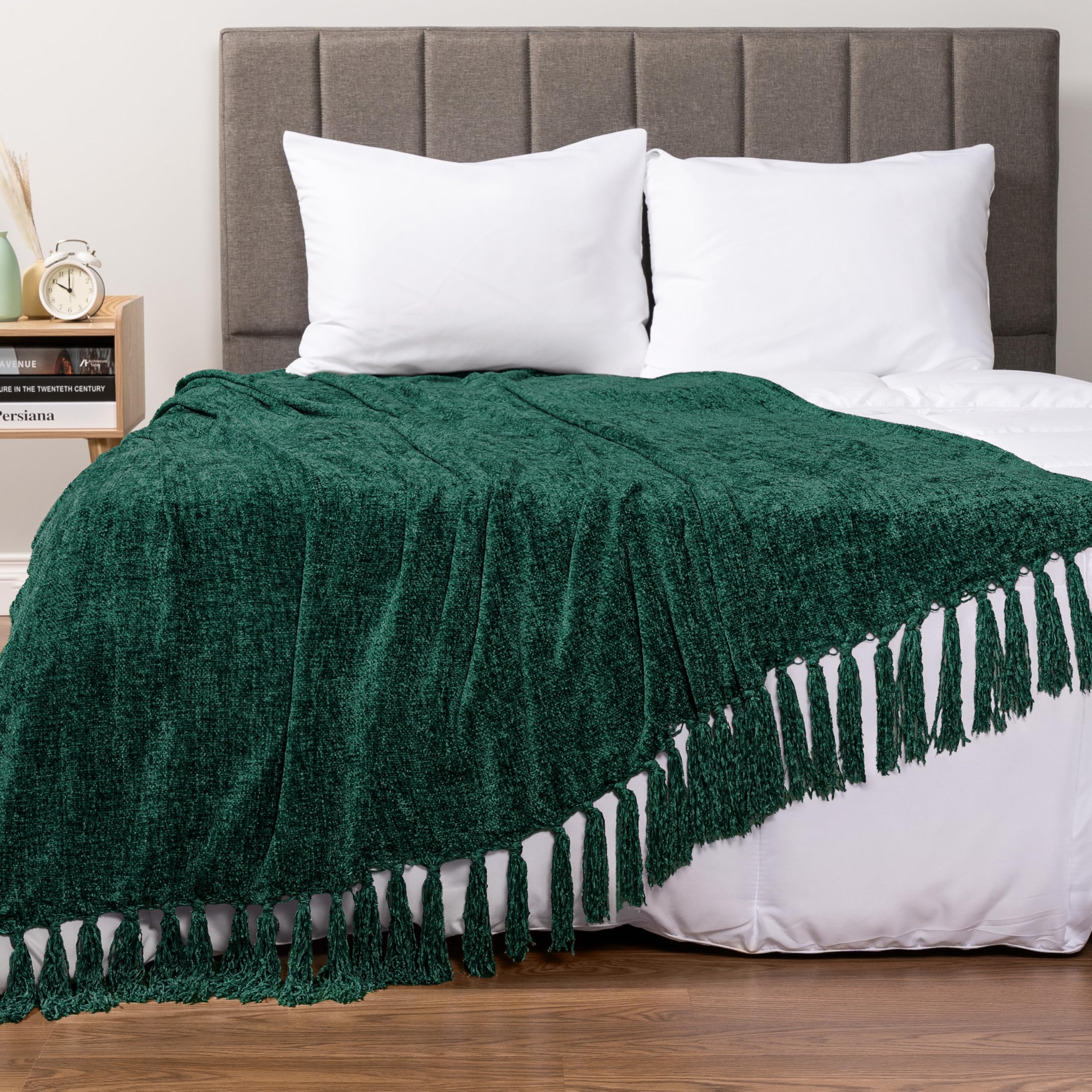 PAVILIA blanket draped over sofa adding color and cozy atmosphere