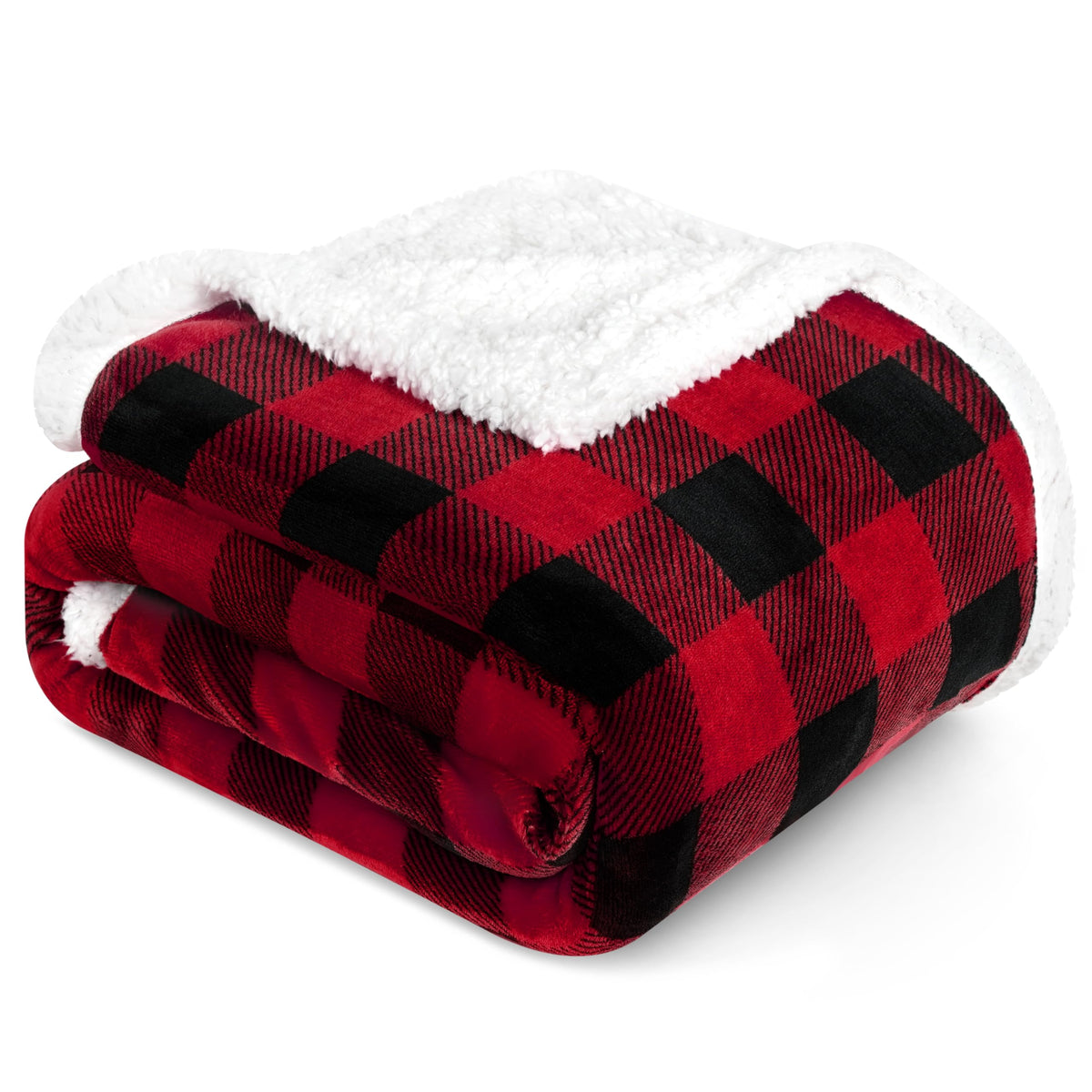 PAVILIA checkered blanket front view showing bold plaid and cozy look
