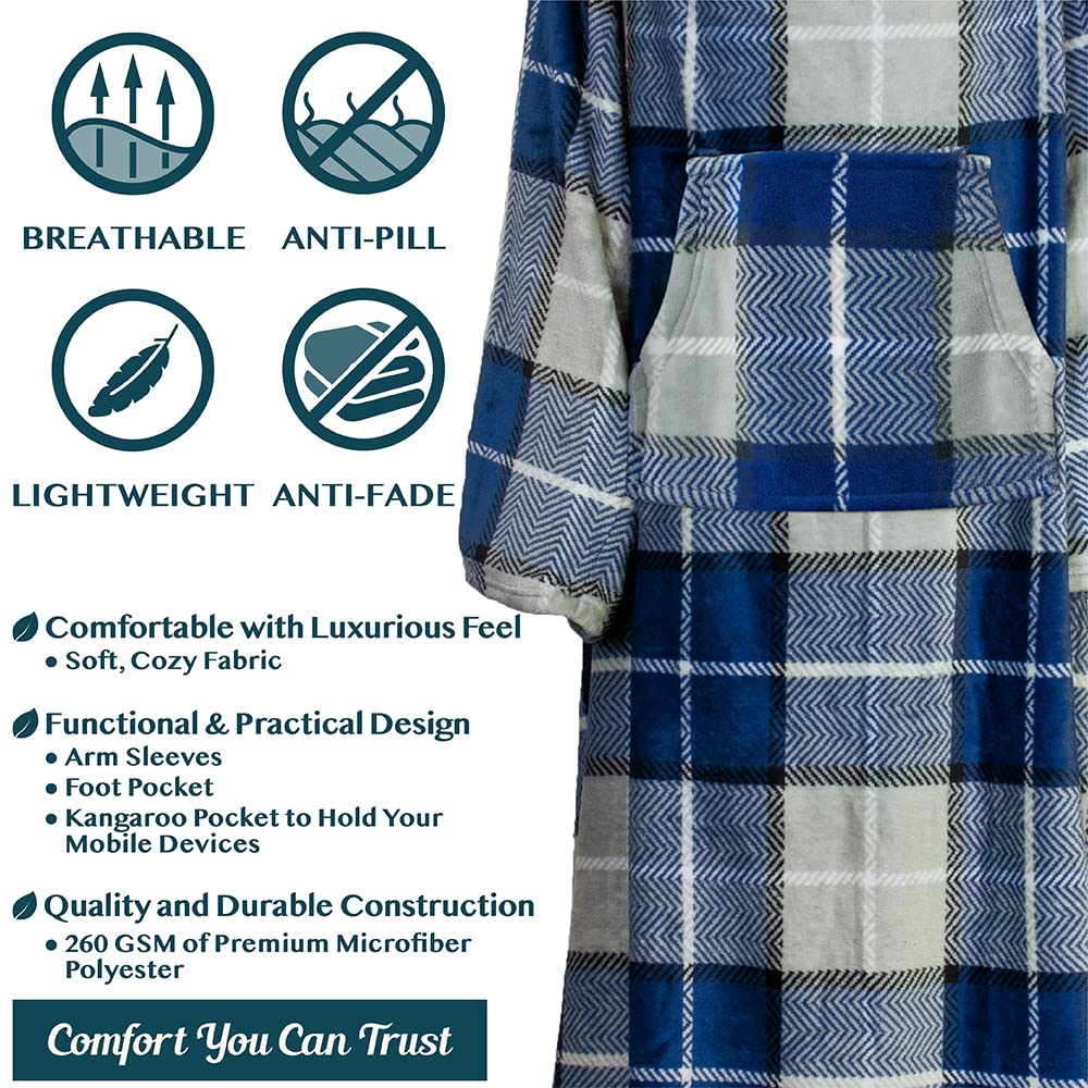 PAVILIA front pocket holding a phone and remote for easy access and convenience