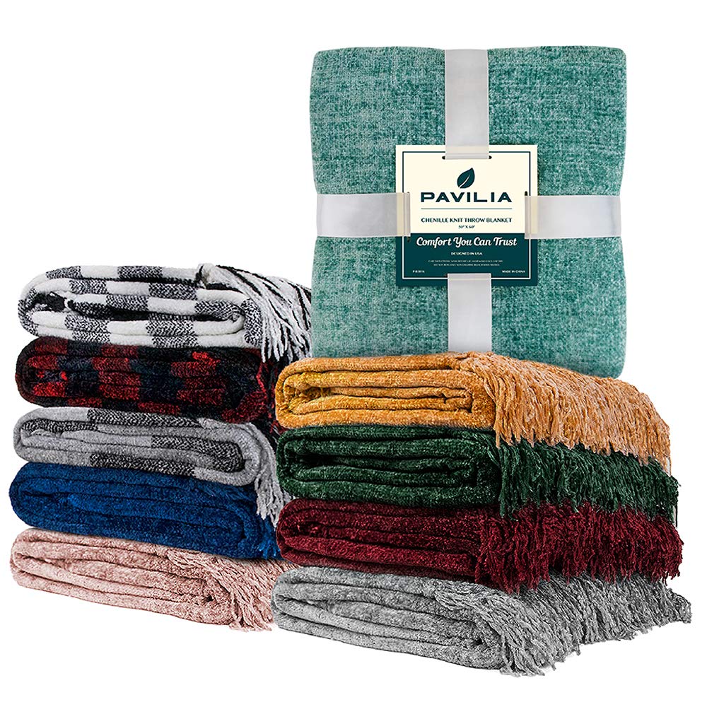 PAVILIA green throw styled in living room to enhance decor and warmth