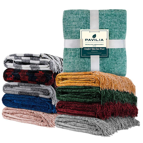 PAVILIA green throw styled in living room to enhance decor and warmth