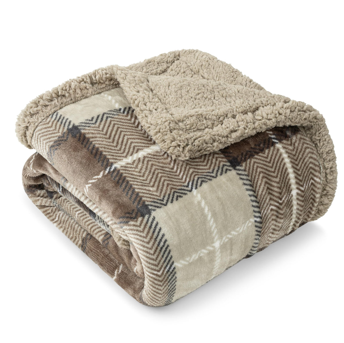PAVILIA plaid throw front view showing checkered design and cozy look