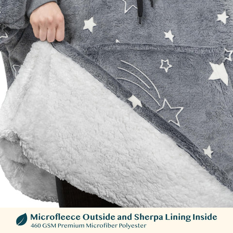 PAVILIA reversible sherpa lining close detail for extra warmth