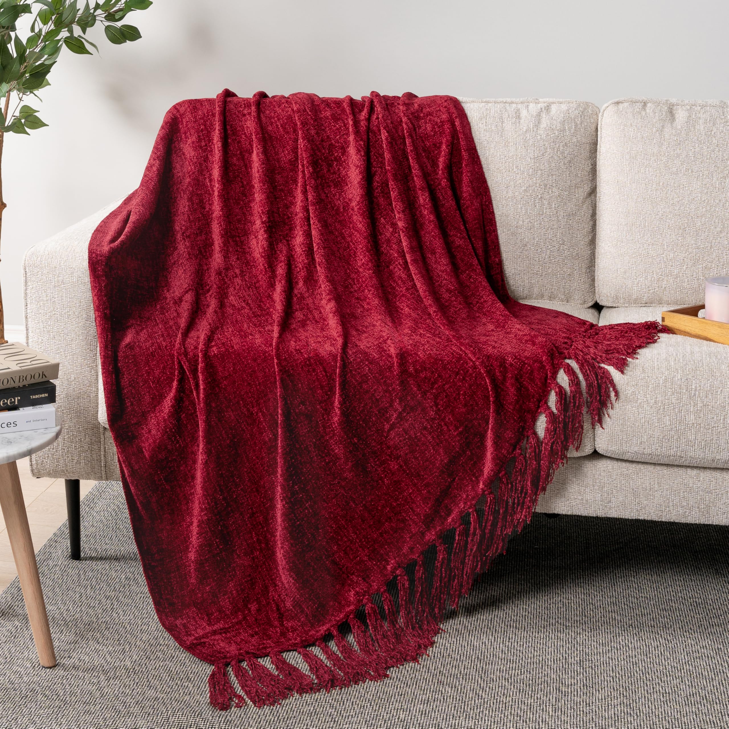 PAVILIA tassel trim edge detail adding decorative flair and cozy appeal