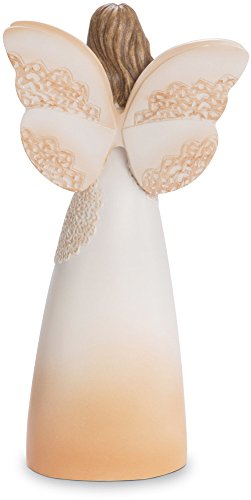 Pavilion Gift Company angel beside a ruler and box showing size and gift-ready packaging
