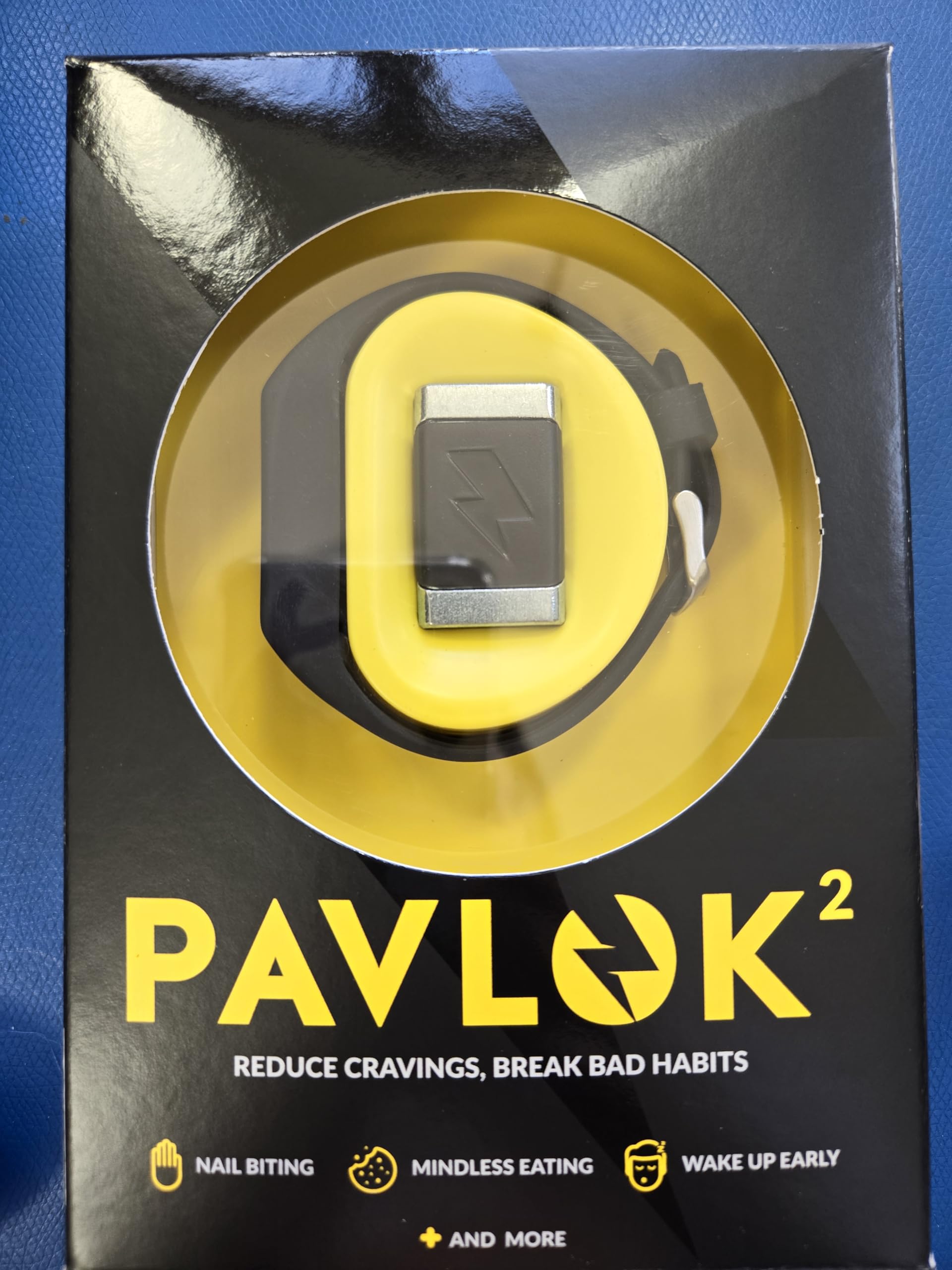 Pavlok closeup electrodes highlighting adjustable stimulus for reliable wakeups
